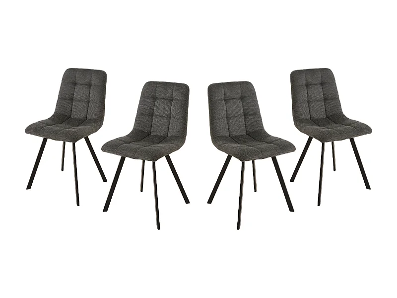 Lot de 4 chaises matelassées tissu chiné CHILLI