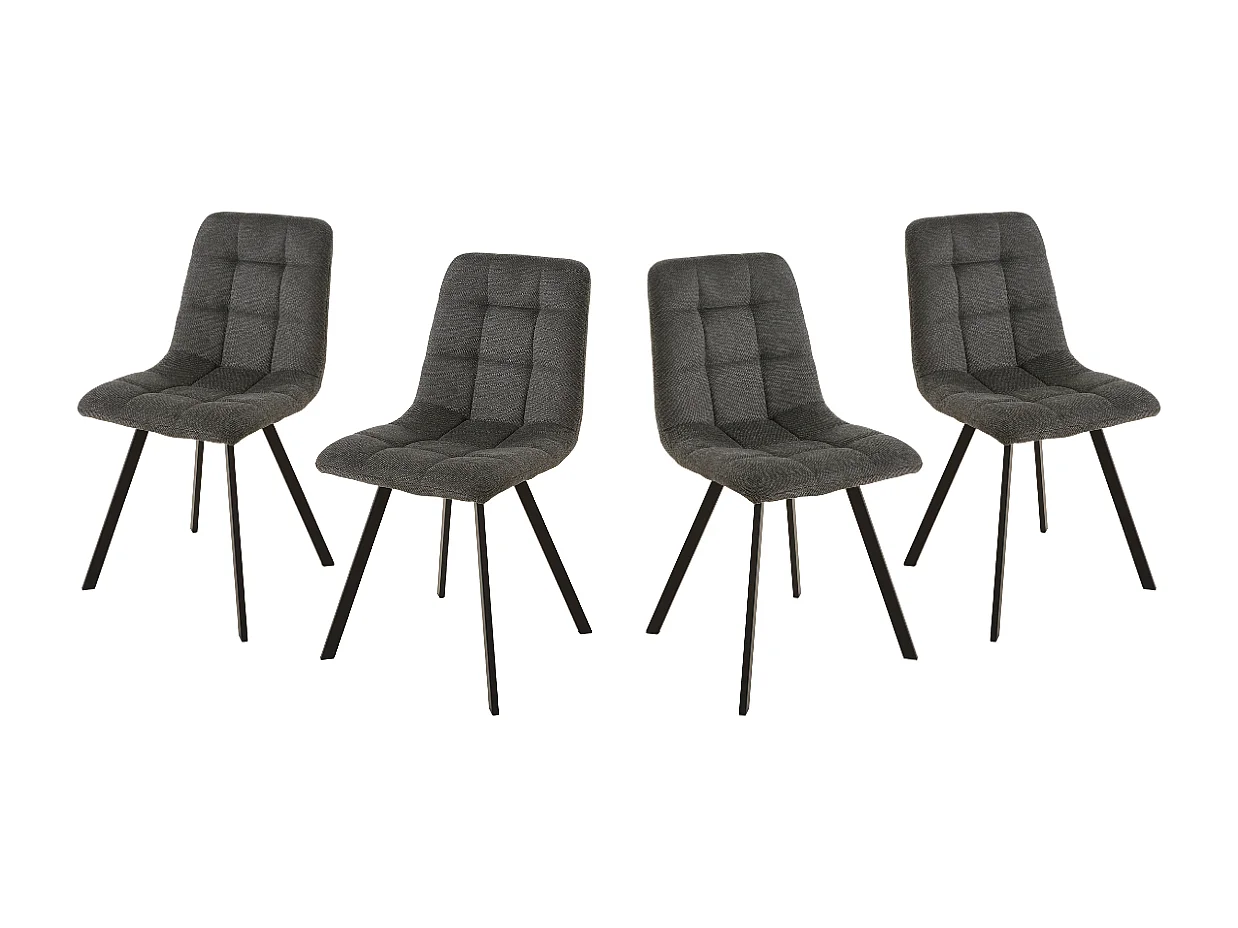 Lot de 4 chaises matelassées tissu chiné CHILLI