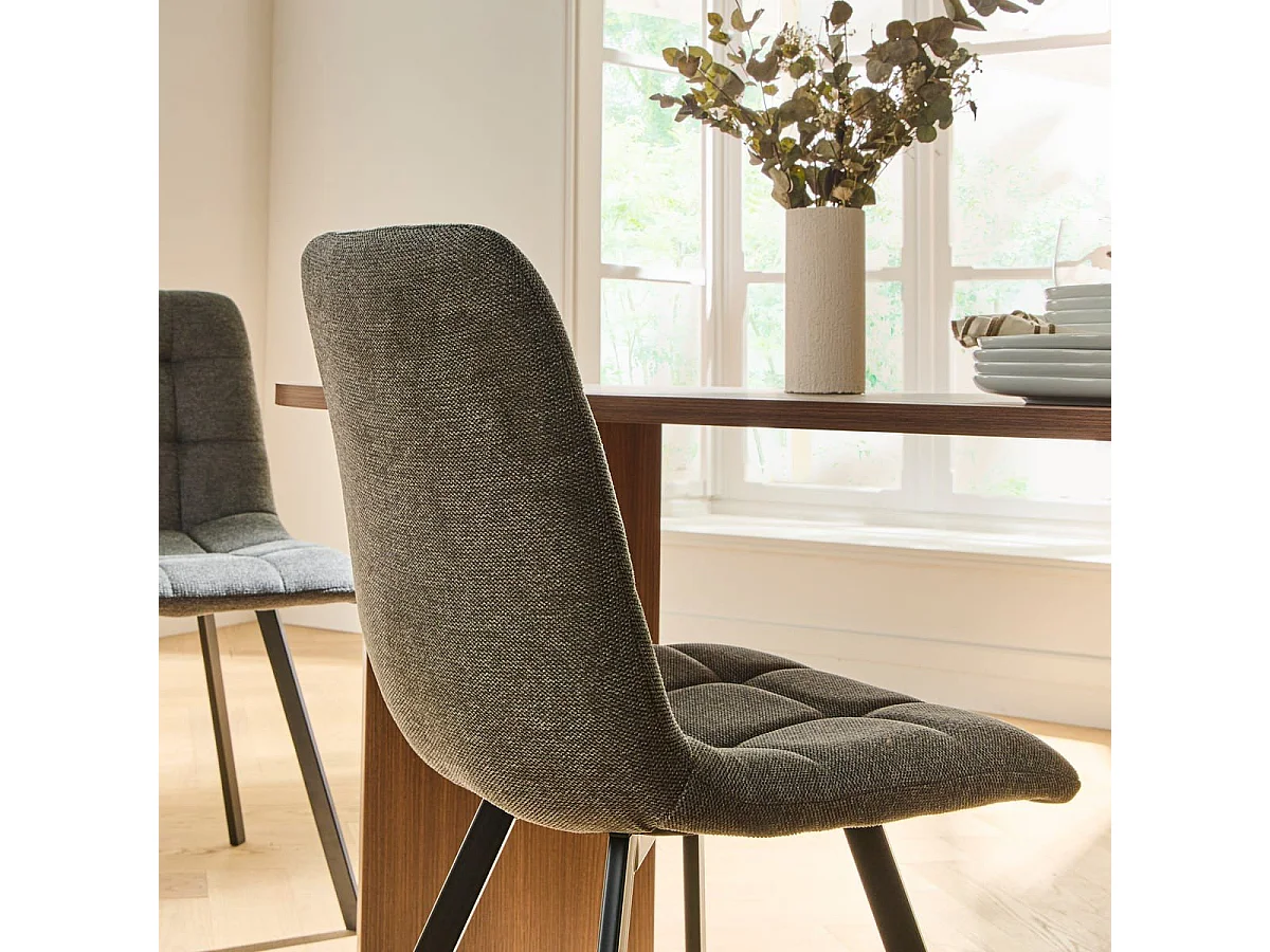 Lot de 4 chaises matelassées tissu chiné CHILLI