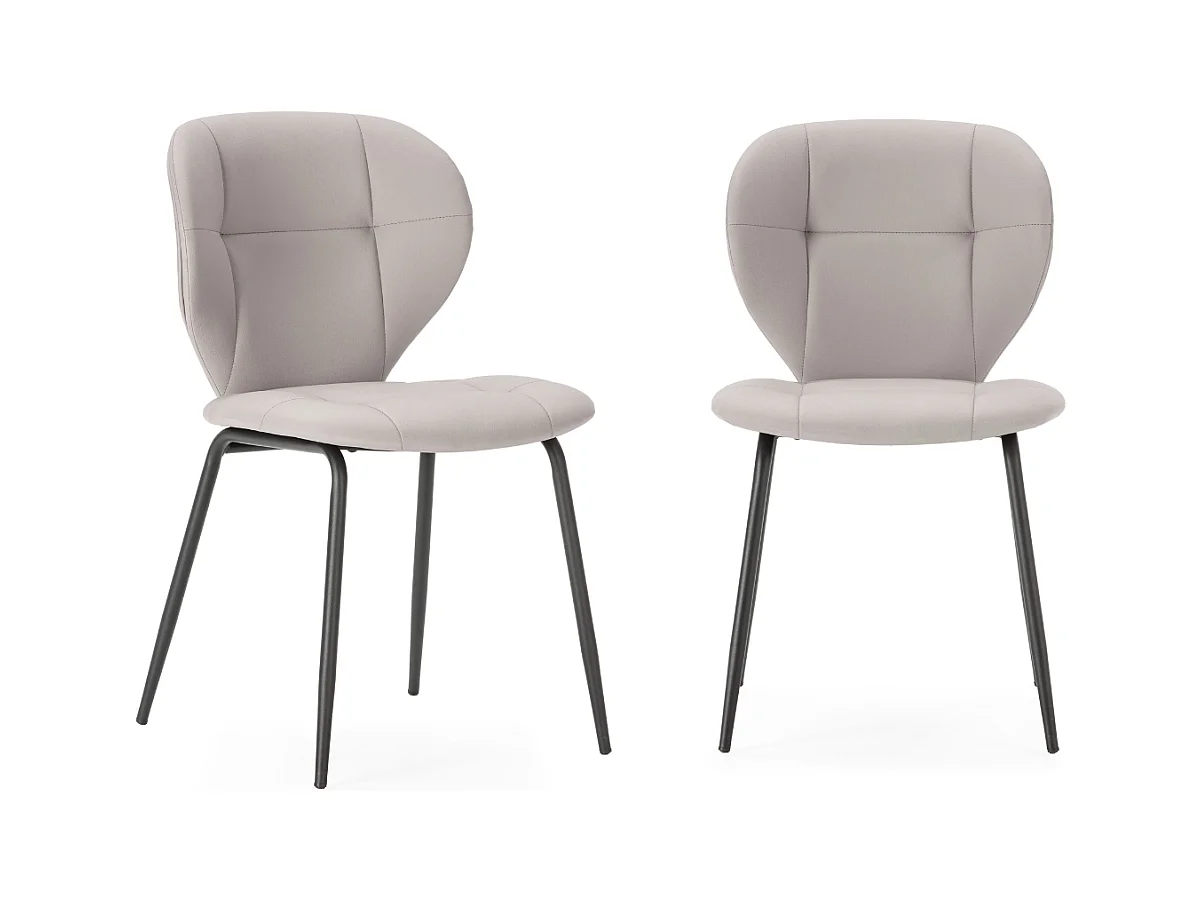 Lot de 2 chaises avec pieds en métal noir L50 cm - MAURA