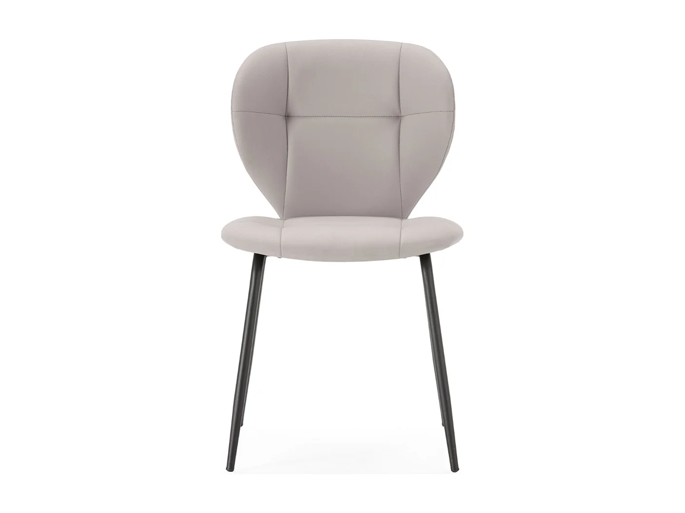 Set aus 2 Stühlen mit schwarzen Metallbeinen L50 cm - MAURA