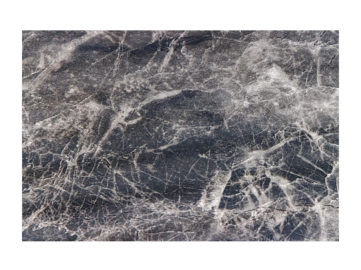 Tavolo da pranzo LUMEA – Rotondo 120 cm – Effetto marmo grigio scuro – Piede centrale largo – Stile contemporaneo