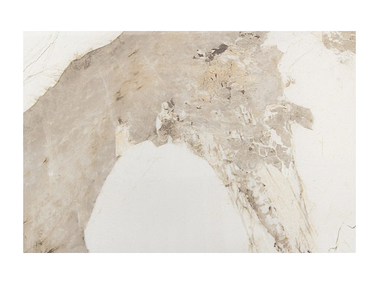 Table de salle à manger LUMEA – Ovale 200 cm – Effet marbre blanc – Pied large – Style contemporain