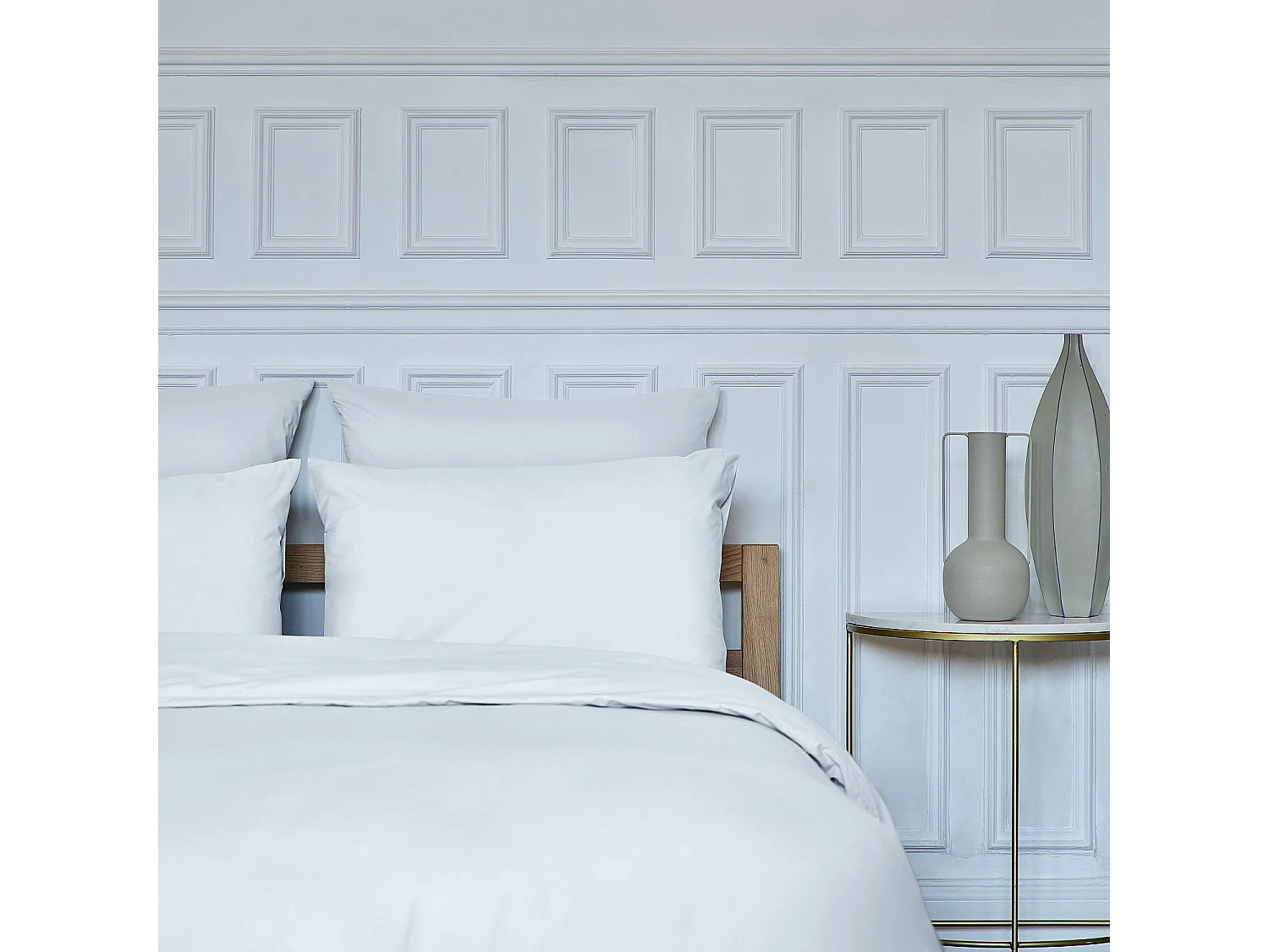 Taie d'oreiller en percale de coton - 65 x 65 cm - Blanc