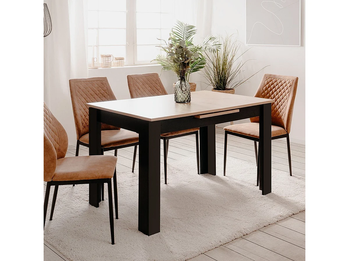 Table à manger extensible L125/165 cm - BIRMINGHAM