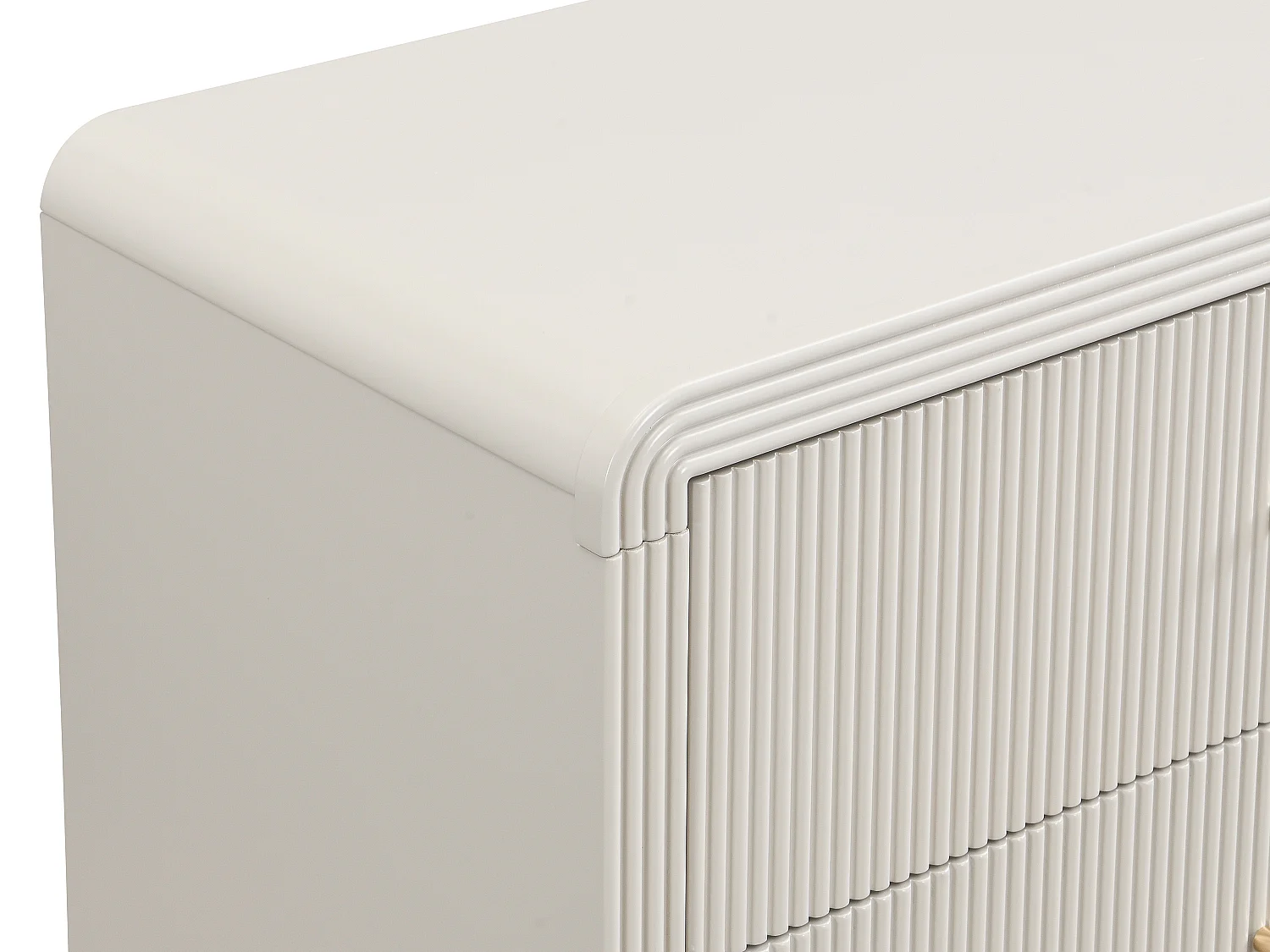 Commode 6 tiroirs - MDF - Beige et doré - MIRENALO