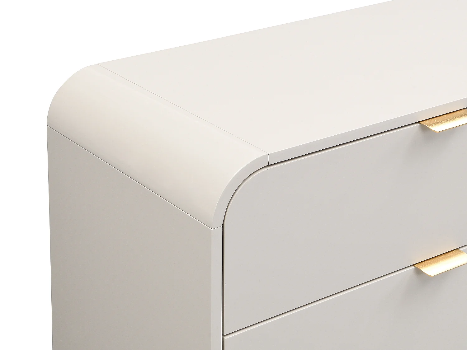 Commode 6 tiroirs - MDF - Beige et doré - ORALINO