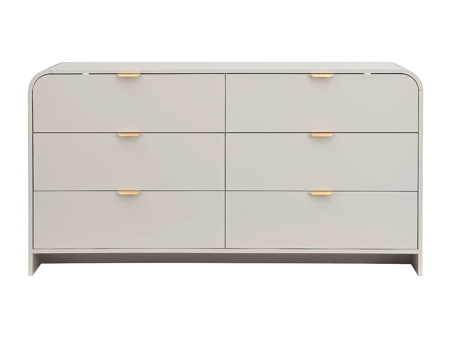 Commode 6 tiroirs - MDF - Beige et doré - ORALINO