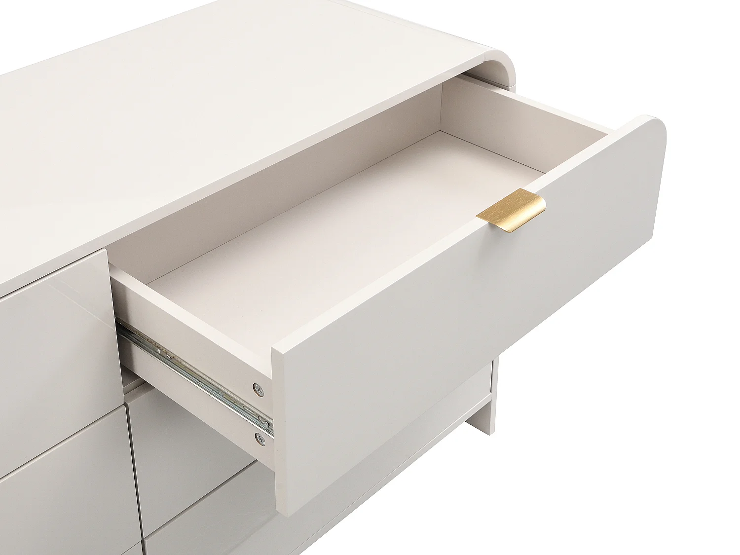 Commode 6 tiroirs - MDF - Beige et doré - ORALINO