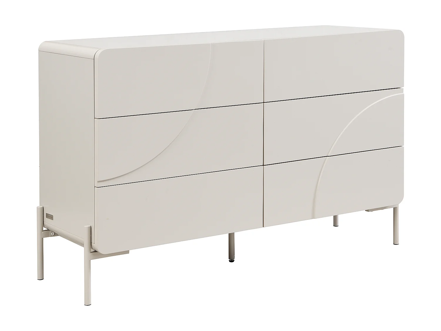 Commode 6 tiroirs - MDF - Beige - ZELINARO