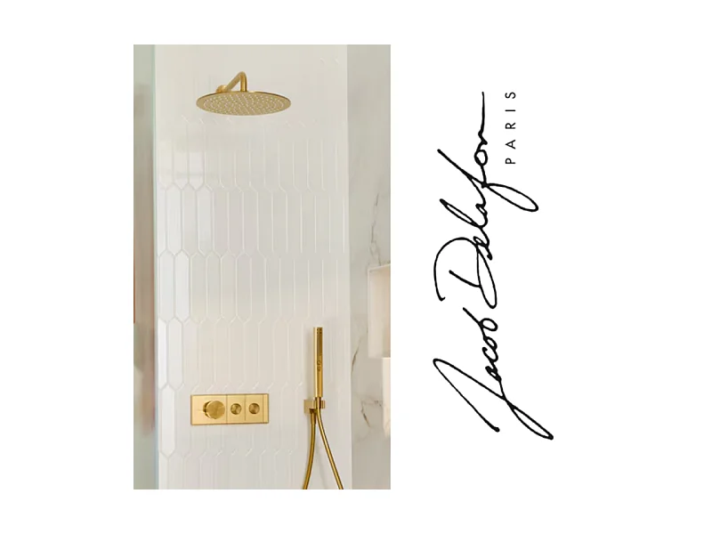 Colonne de douche encastrée thermostatique JACOB DELAFON Grands Boulevards laiton brossé