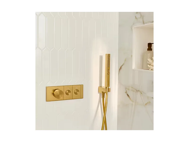 Colonne de douche encastrée thermostatique JACOB DELAFON Grands Boulevards laiton brossé