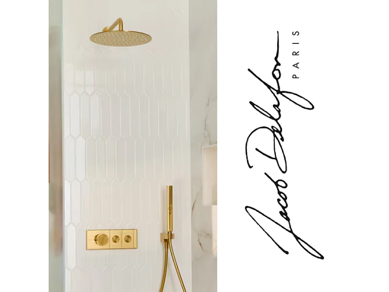 Colonne de douche encastrée thermostatique JACOB DELAFON Grands Boulevards laiton brossé