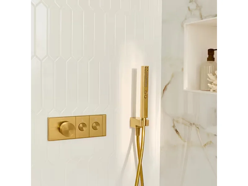 Colonne de douche encastrée thermostatique JACOB DELAFON Grands Boulevards laiton brossé