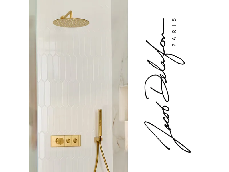 Colonne de douche encastrée thermostatique JACOB DELAFON Grands Boulevards laiton brossé