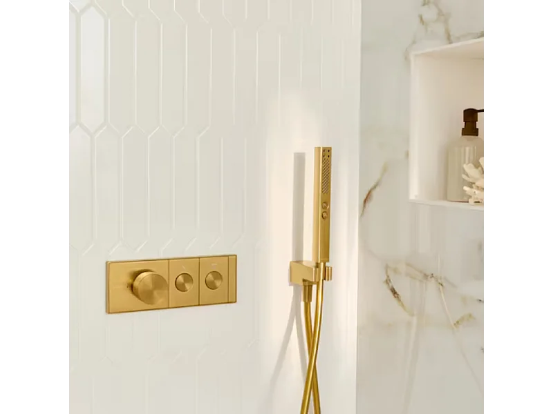 Colonne de douche encastrée thermostatique JACOB DELAFON Grands Boulevards laiton brossé