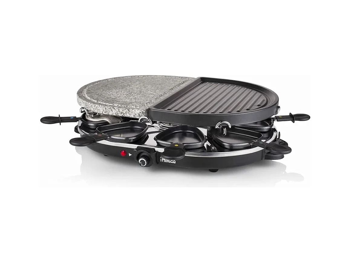 Princess Appareil à raclette 8 personnes 1200w + pierre à griller + gril - 162710-01-001