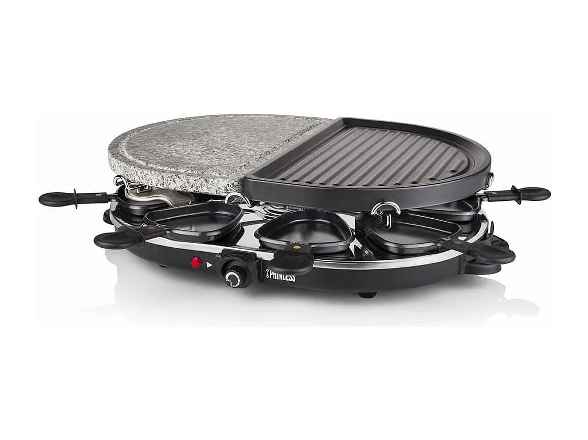 Raclette-Steingrill mit 8 Pfannen Oval 1200 W 162710