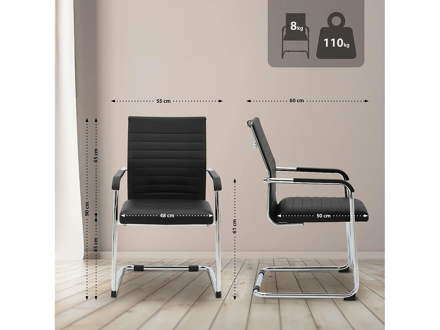 chaises oscillantes - Métal - Noir - Hakon