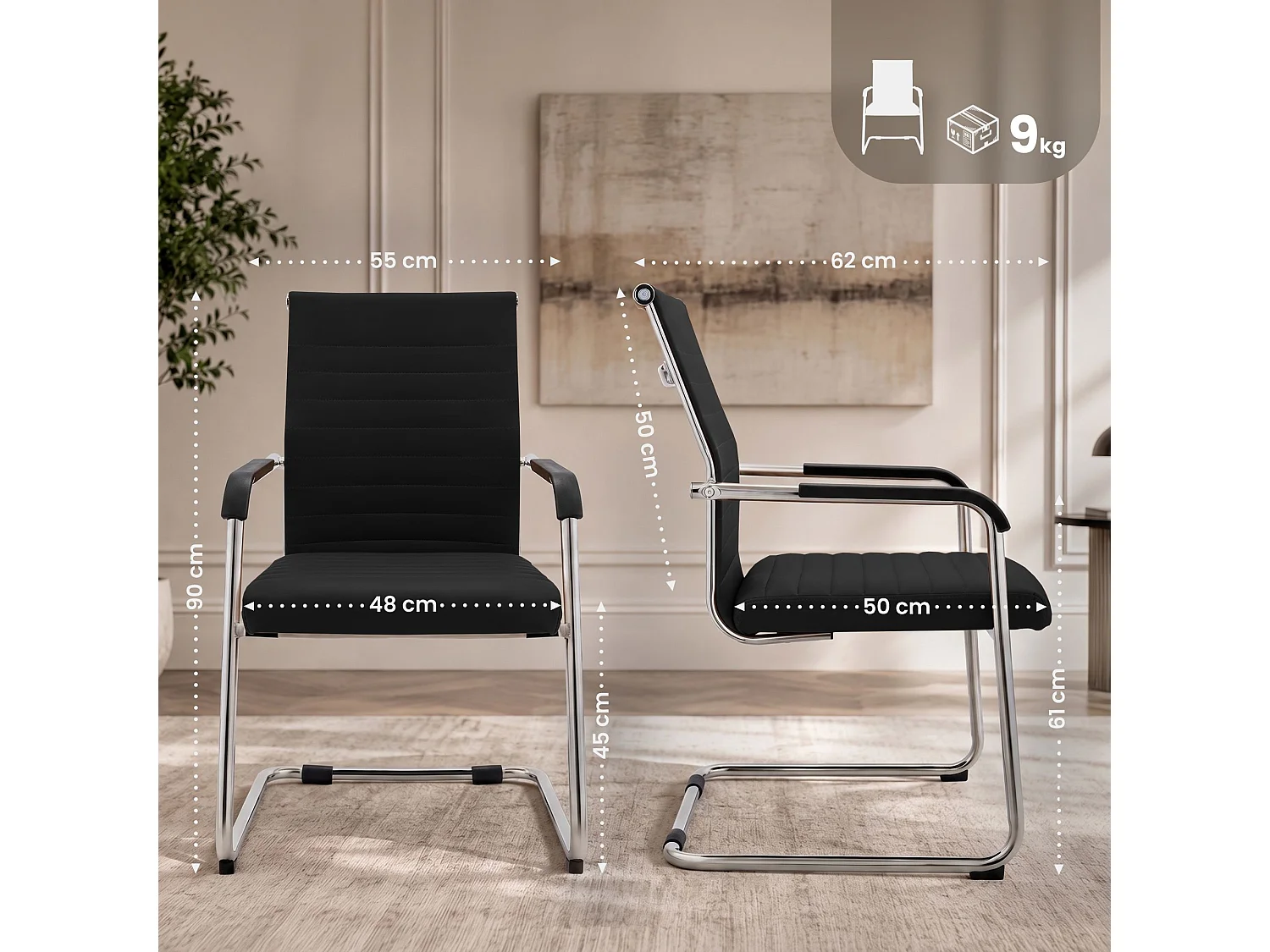 chaises oscillantes - Métal - Noir - Hakon
