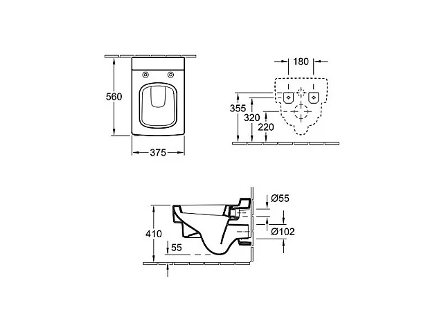 Pack WC suspendu sans bride VILLEROY ET BOCH Memento 2.0 + abattant + plaque blanche + bâti VILLEROY ET BOCH