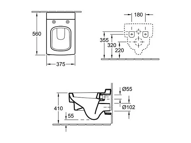 Pack WC suspendu sans bride VILLEROY ET BOCH Memento 2.0 + abattant + plaque blanche + bâti VILLEROY ET BOCH