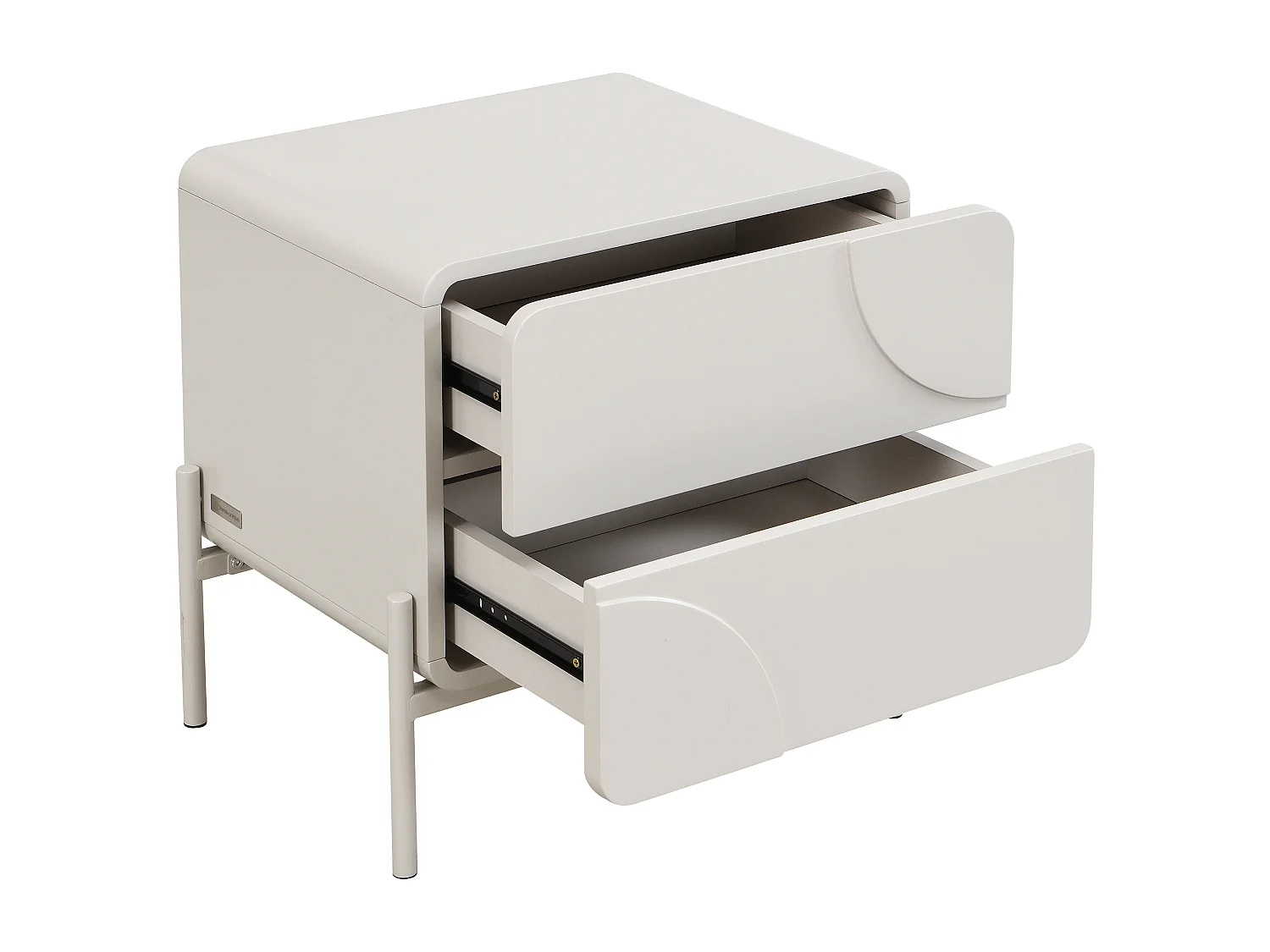 Table de chevet - 2 tiroirs - MDF - Beige - ZELINARO