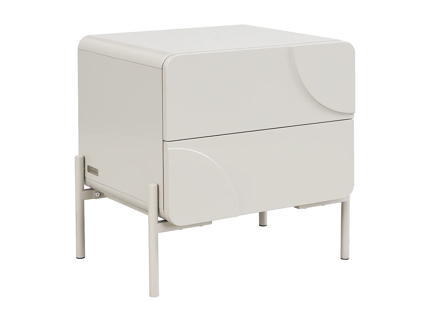 Table de chevet - 2 tiroirs - MDF - Beige - ZELINARO