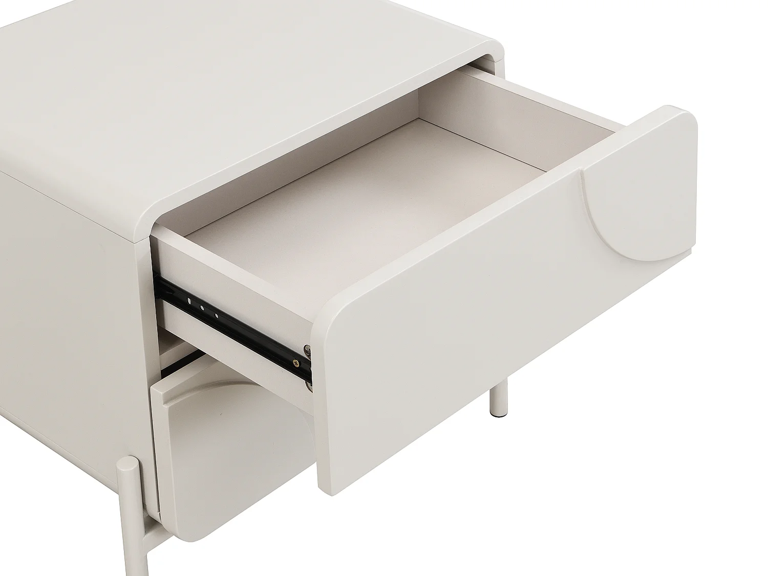 Table de chevet - 2 tiroirs - MDF - Beige - ZELINARO