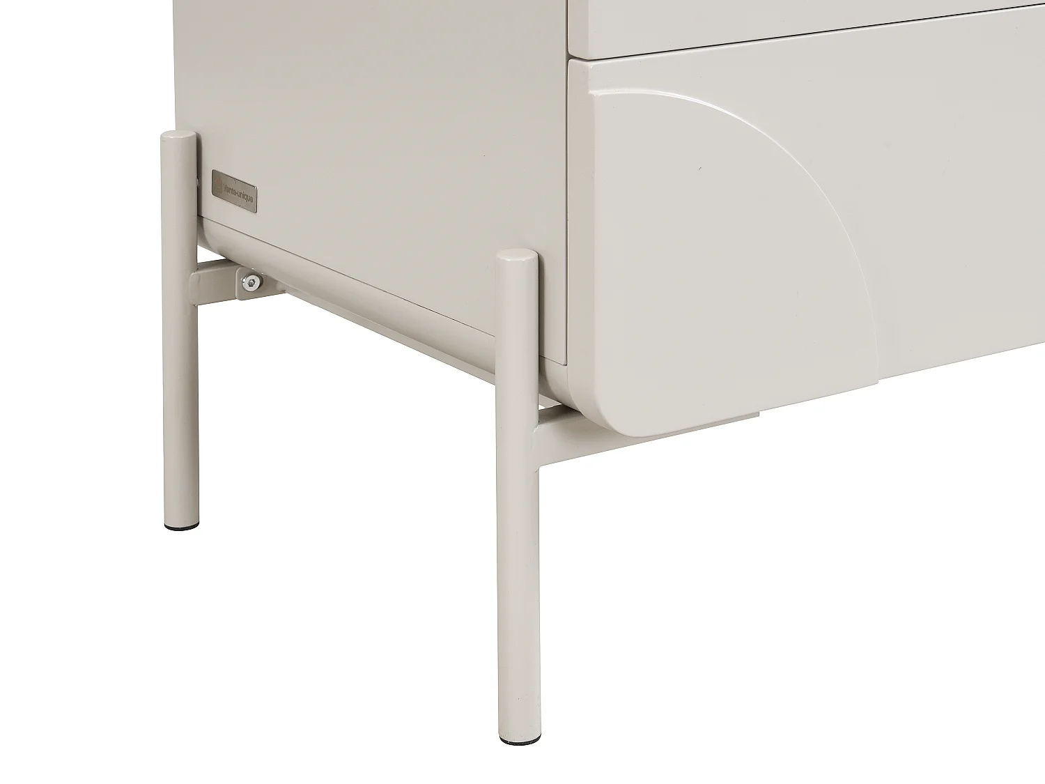 Table de chevet - 2 tiroirs - MDF - Beige - ZELINARO