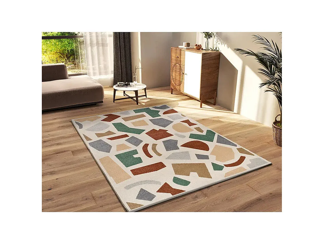Tapis intérieur - géométrique - multicolore - 133 x 190 cm - BERUTI