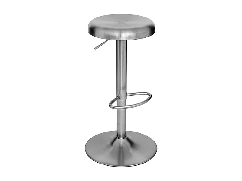 Lot de 2 Tabouret de bar ajustable et pivotant en acier chromé - Diamètre 41,5 x Hauteur 76 cm