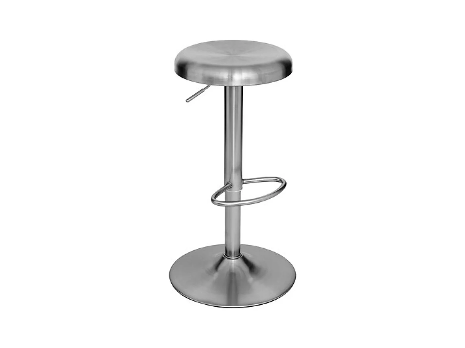 Lot de 2 Tabouret de bar ajustable et pivotant en acier chromé - Diamètre 41,5 x Hauteur 76 cm