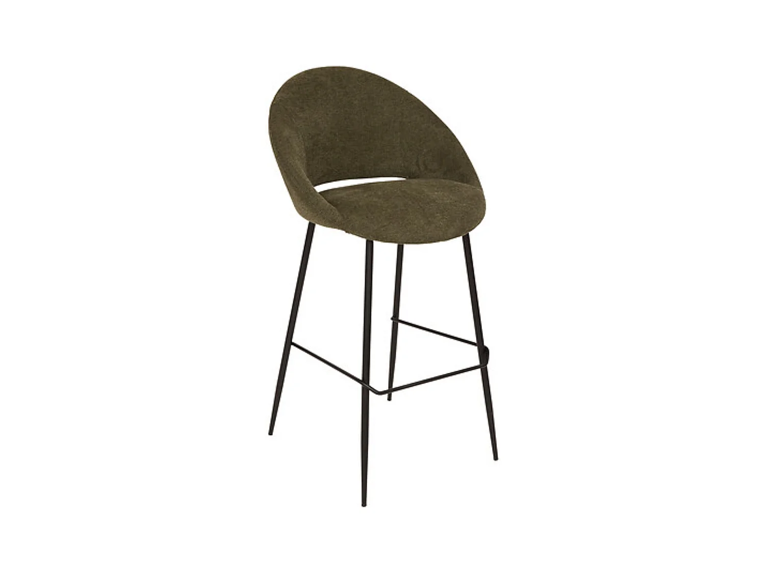 Lot de 2 tabourets de bar rembourrés vert avec repose-pieds - Longueur 54 x Profondeur 52 x Hauteur 101 cm