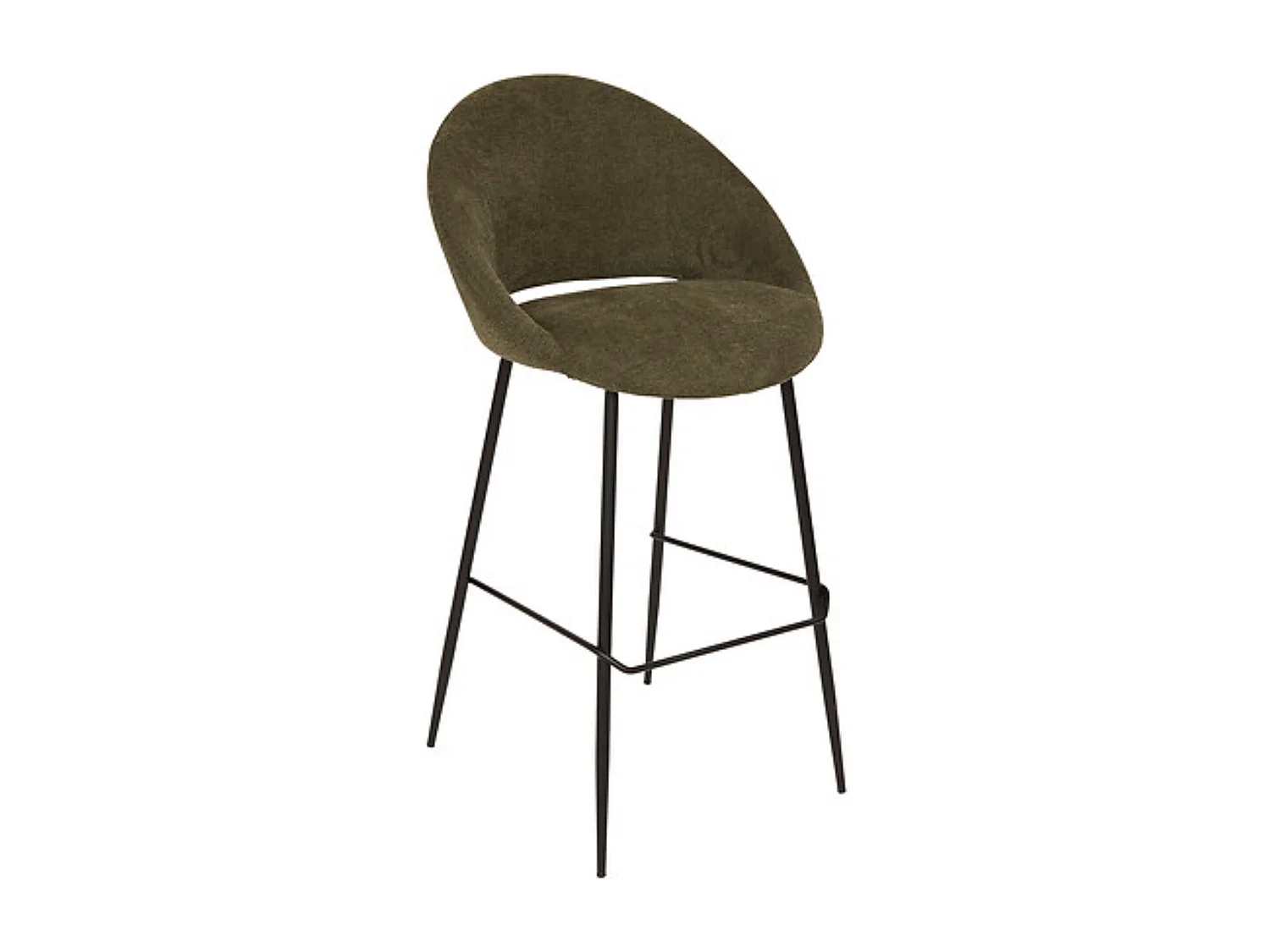 Lot de 2 tabourets de bar rembourrés vert avec repose-pieds - Longueur 54 x Profondeur 52 x Hauteur 101 cm