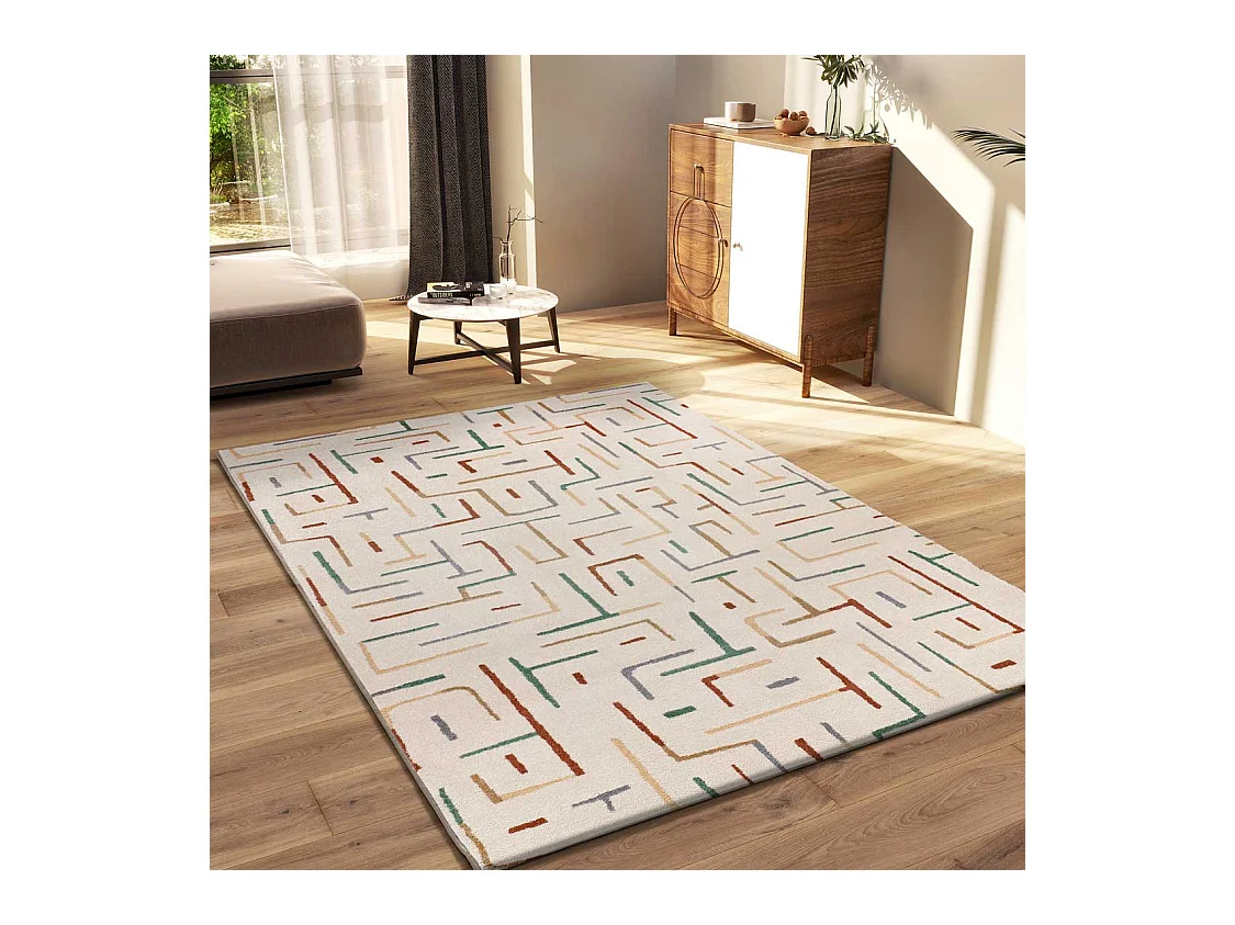 Tapis intérieur - géométrique - multicolore - 200 x 290 cm - BERUTI