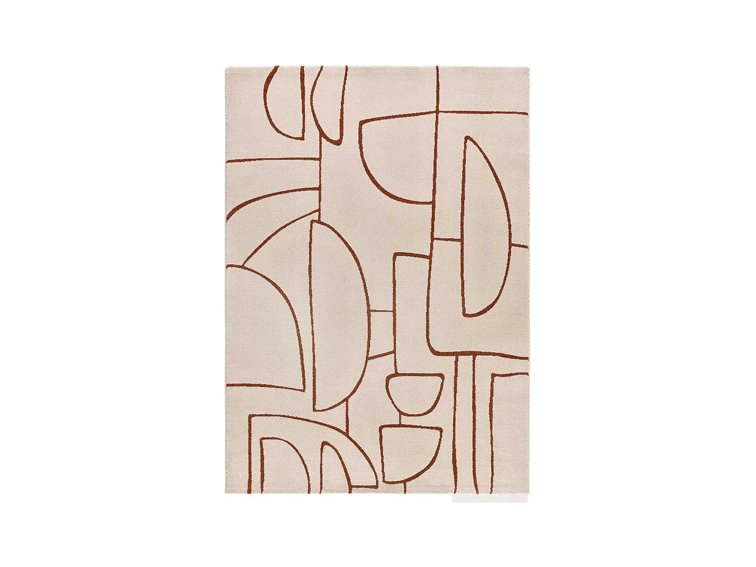 Tapis intérieur - géométrique - beige / cuivre - 200 x 290 cm - BERUTI