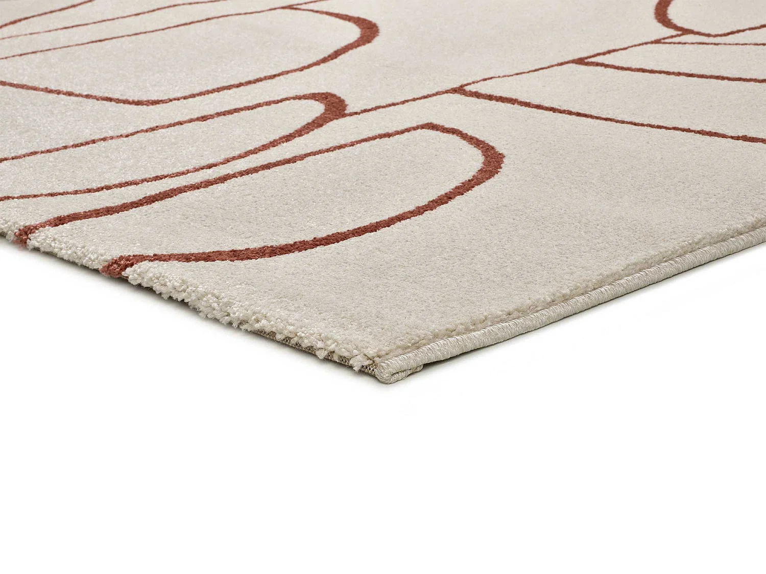 Tapis intérieur - géométrique - beige / cuivre - 200 x 290 cm - BERUTI