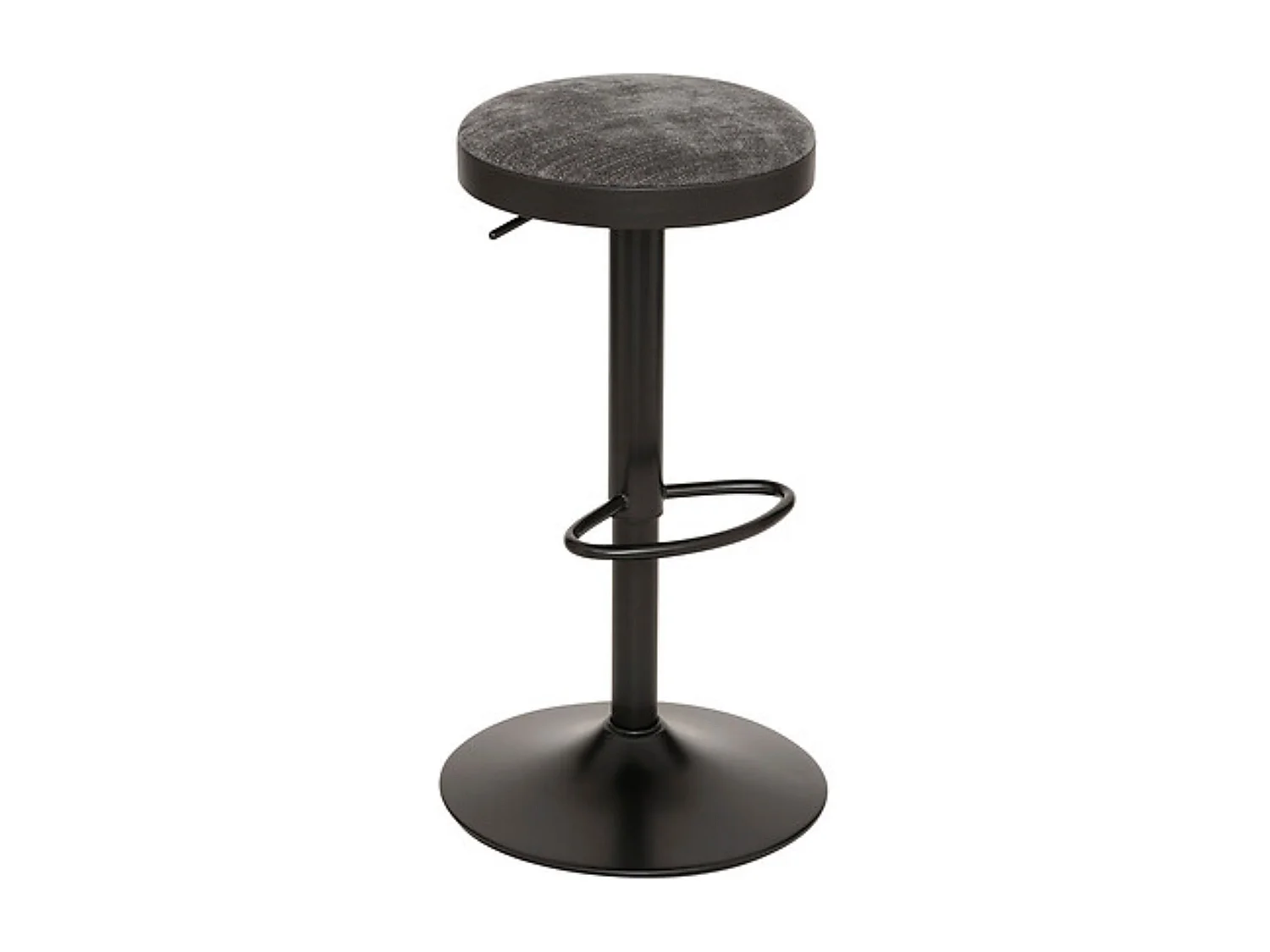 Lot de 2 Tabouret de bar ajustable et pivotant coloris noir et gris - Diamètre 41,5 x Hauteur 76 cm