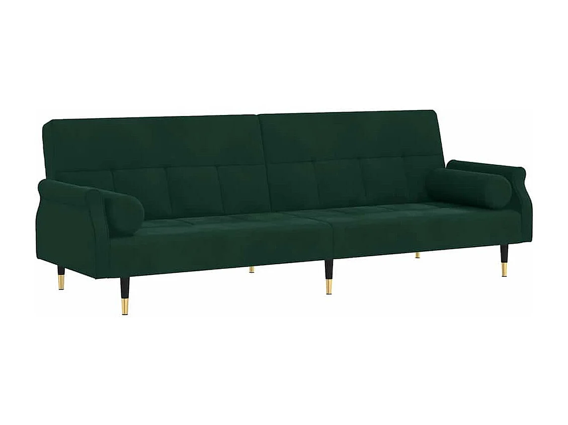 Schlafsofa mit Kissen Dunkelgrün Samt