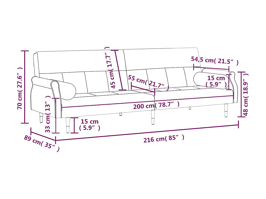 Schlafsofa mit Kissen Dunkelgrün Samt