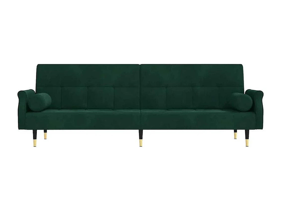 Schlafsofa mit Kissen Dunkelgrün Samt