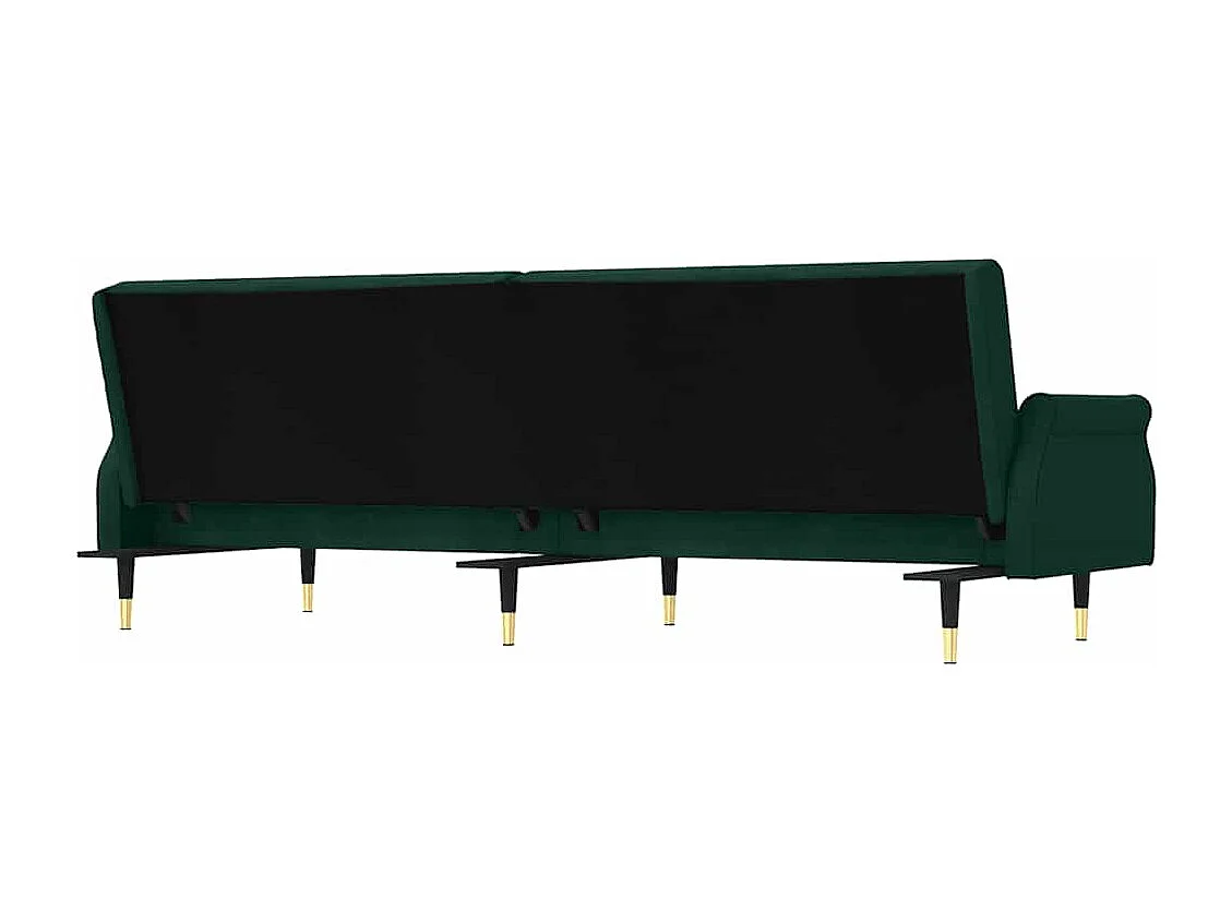 Schlafsofa mit Kissen Dunkelgrün Samt