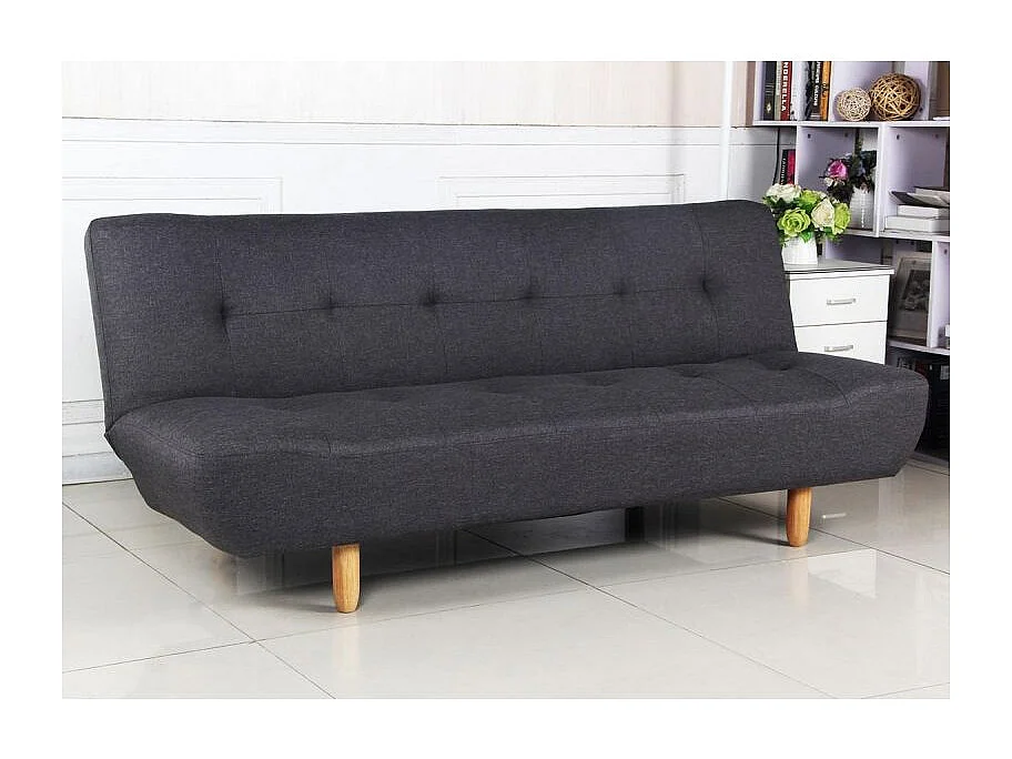 Canapé convertible clic-clac 3 places en tissu gris ZULMA
