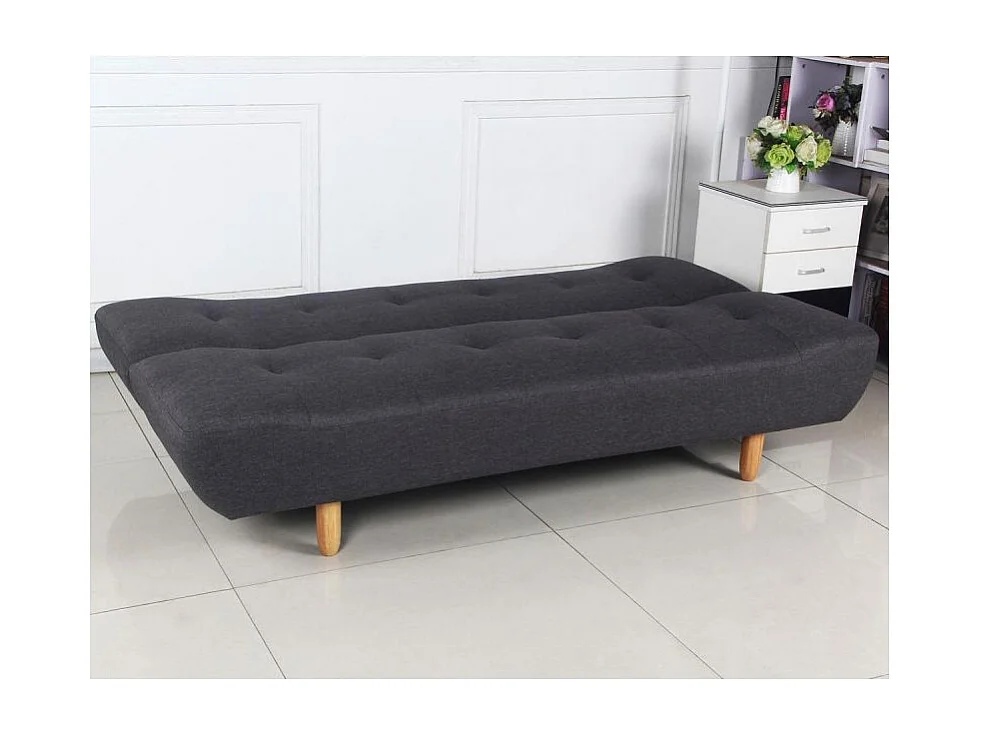 Canapé convertible clic-clac 3 places en tissu gris ZULMA