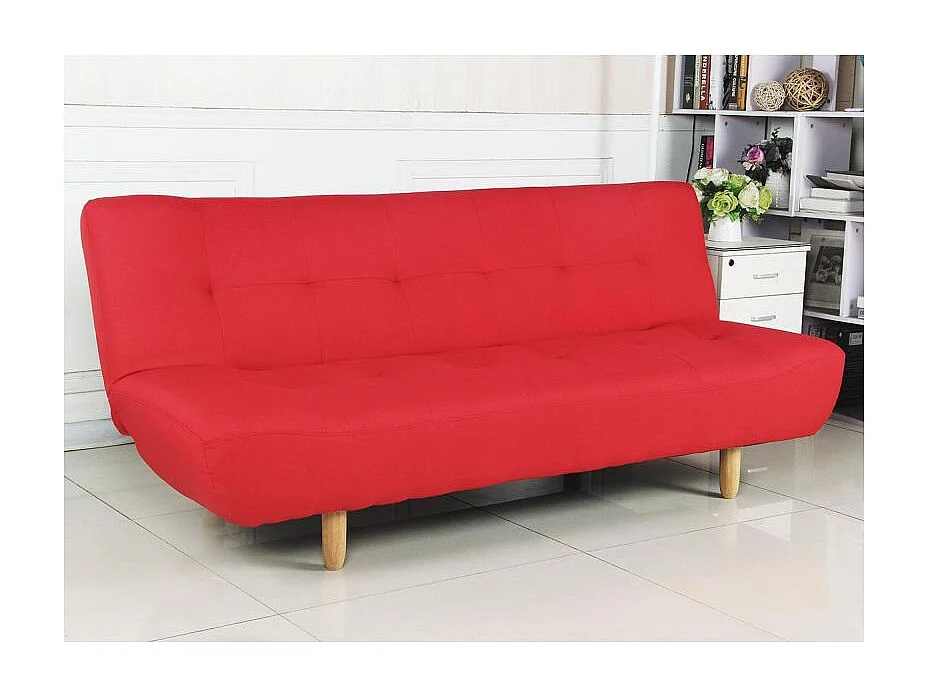 Canapé Convertible 3 Places "Zulma" 190cm Rouge