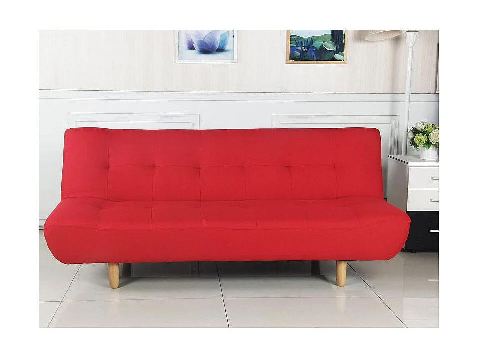 Canapé Convertible 3 Places "Zulma" 190cm Rouge
