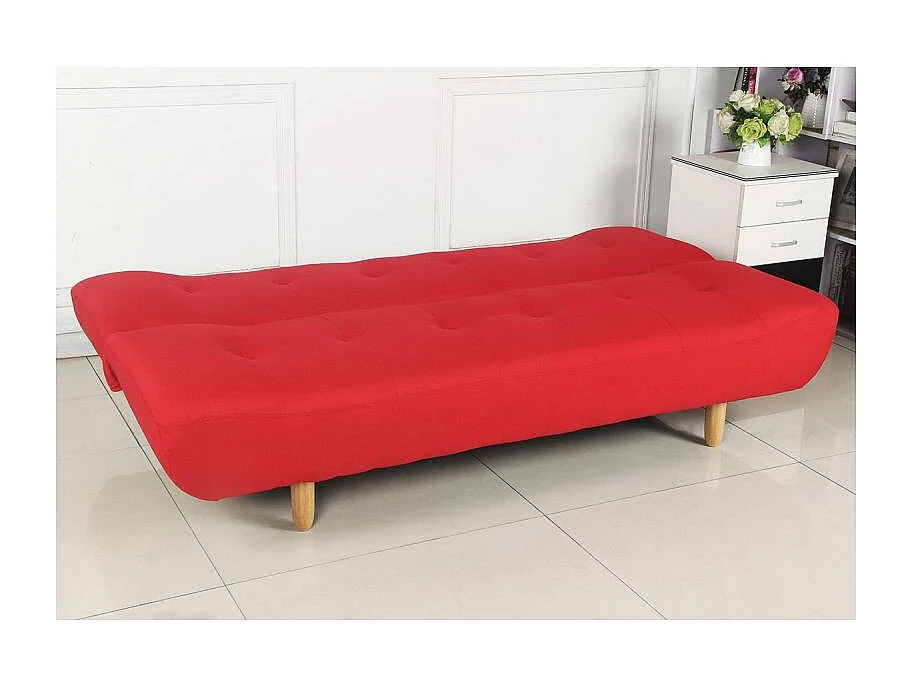 Canapé Convertible 3 Places "Zulma" 190cm Rouge