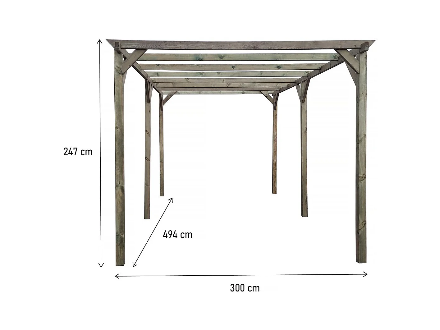 Carport voiture en bois "Sunny" 3 x 5 m