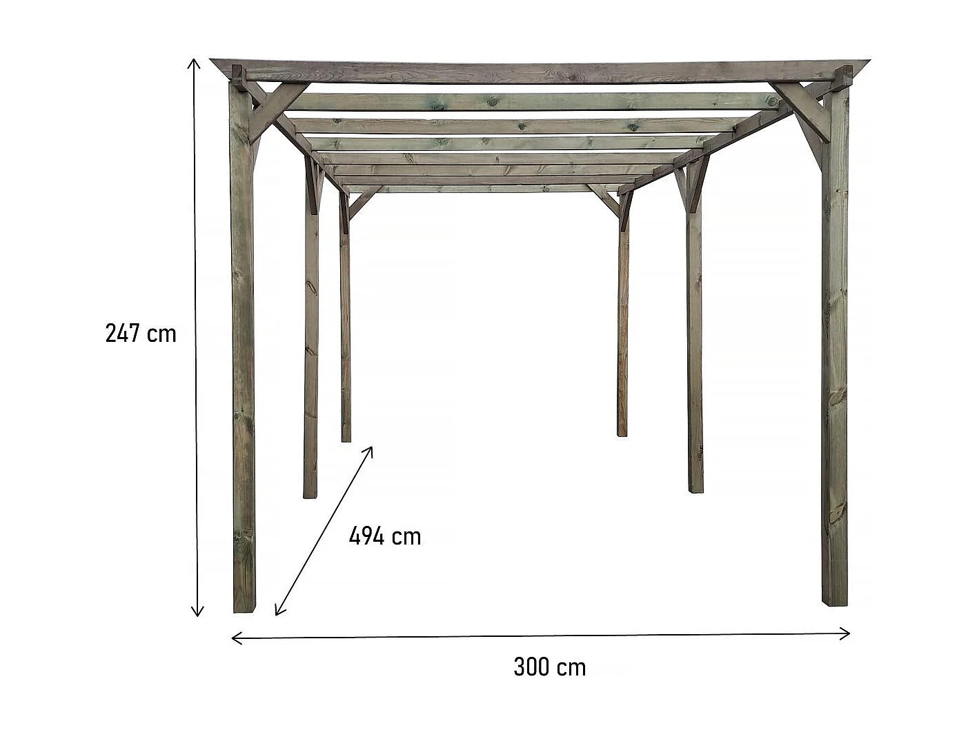 Carport voiture en bois "Sunny" 3 x 5 m
